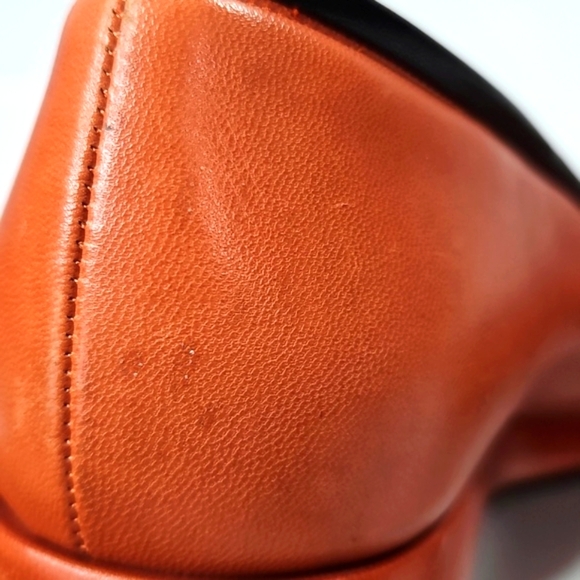 Chanel Two-Tone Wedge Ballet Flats – Black & Burnt Orange Leather – Size 38 - Picture 8 of 9